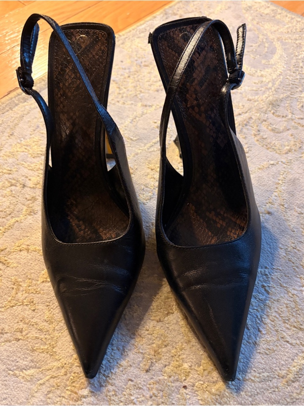 Sam Edelman Black Slongback Heels